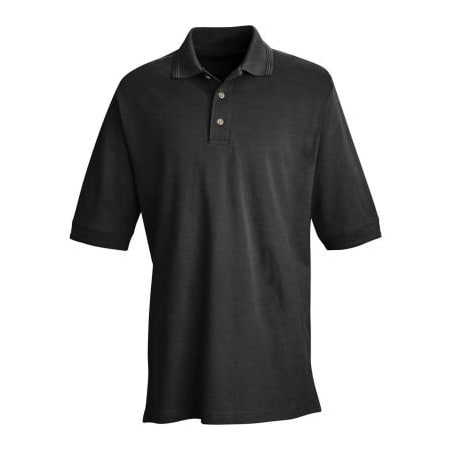 Vf Imagewear Red Kap Men's Cotton Short Sleeve Basic Pique Polo Black 3XL - 7701 7701BKSS3XL